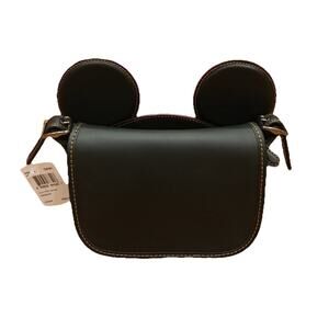 NWT Coach Patricia Saddle In Glove Calf Leather With Mickey Ears F59369